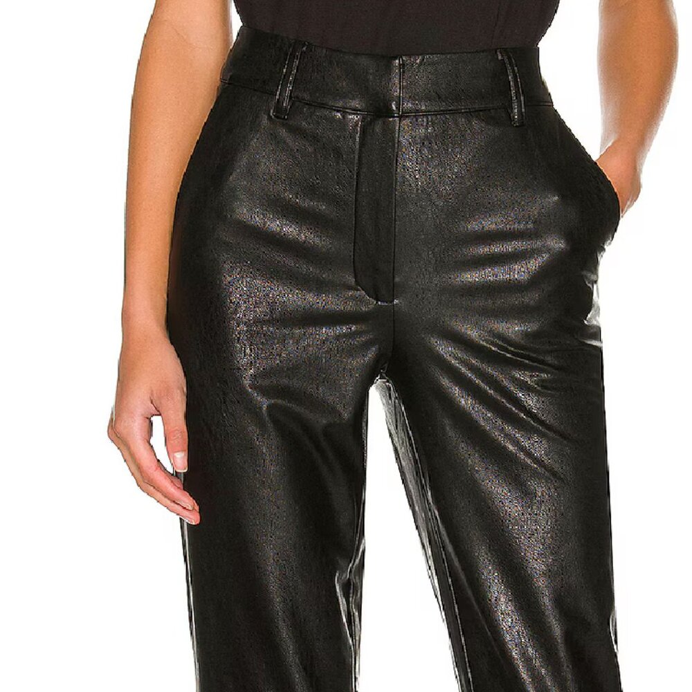 NWT COMMANDO Faux Leather 7/8 Trouser in Black   LARGE